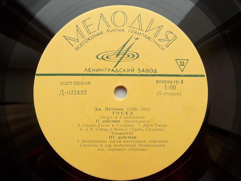 Дж. ПУЧЧИНИ. "Тоска", опера в 3 действиях