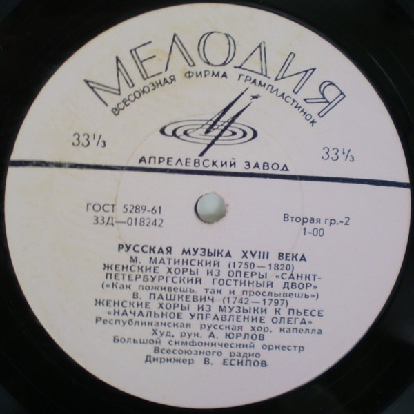 Русская музыка XVIII века