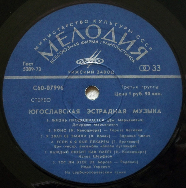ЮГОСЛАВСКАЯ ЭСТРАДНАЯ МУЗЫКА