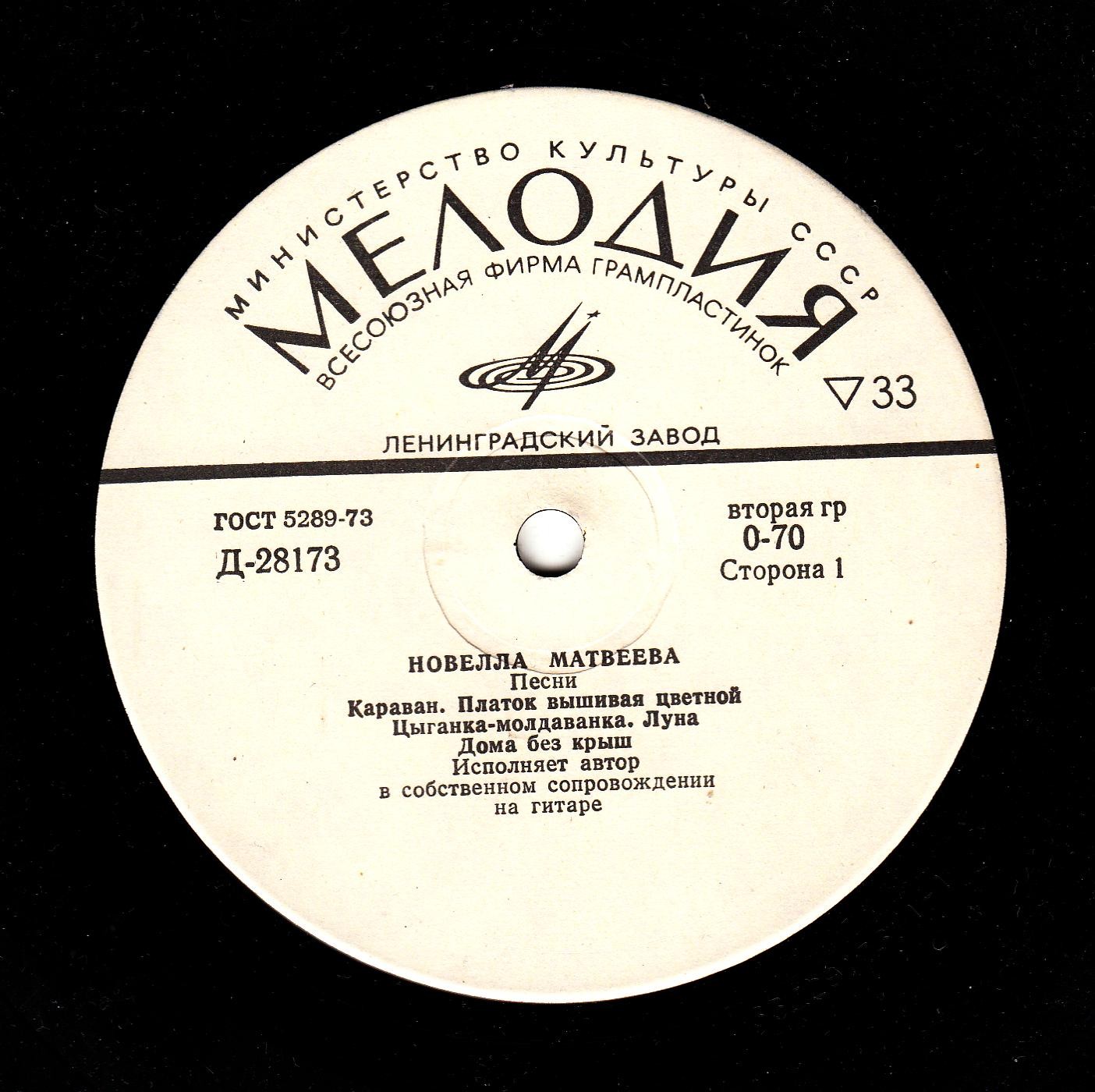 Песни Новеллы Матвеевой