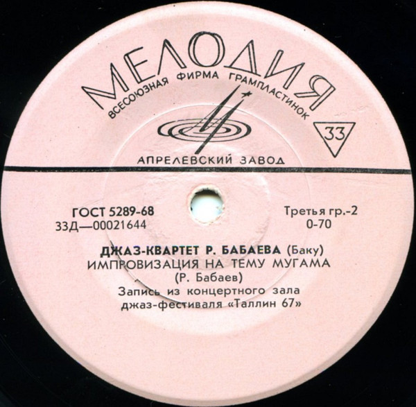 ДЖАЗ-КВАРТЕТ п/р Р. БАБАЕВА (Баку)