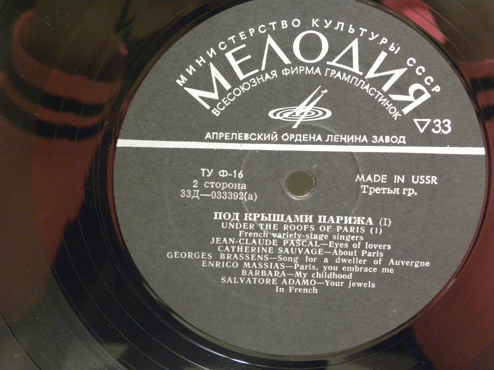 Под крышами Парижа 1. Французские шансонье