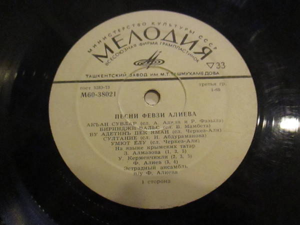 ПЕСНИ Ф. АЛИЕВА (1936)