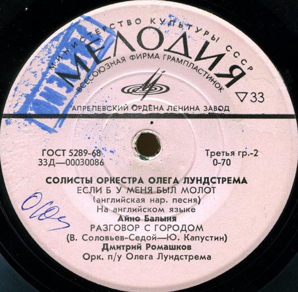 СОЛИСТЫ ОРКЕСТРА ОЛЕГА ЛУНДСТРЕМА