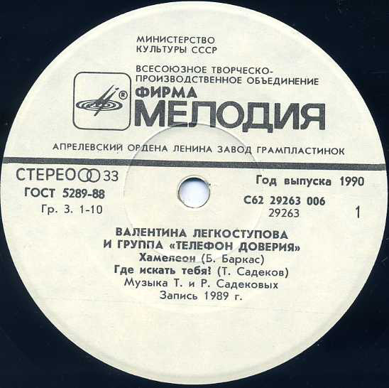 Валентина Легкоступова и группа «Телефон доверия»