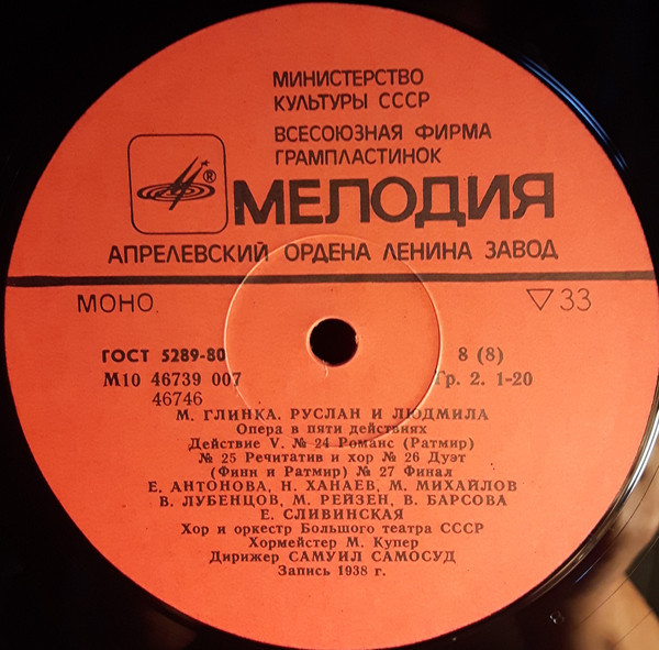М. ГЛИНКА (1804-1857): «Руслан и Людмила», опера в пяти действиях