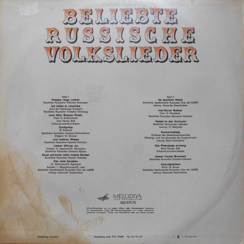 Beliebte Russische Volkslieder