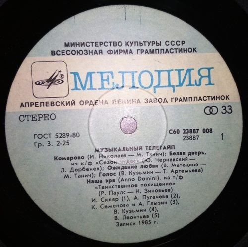 Музыкальный телетайп 1