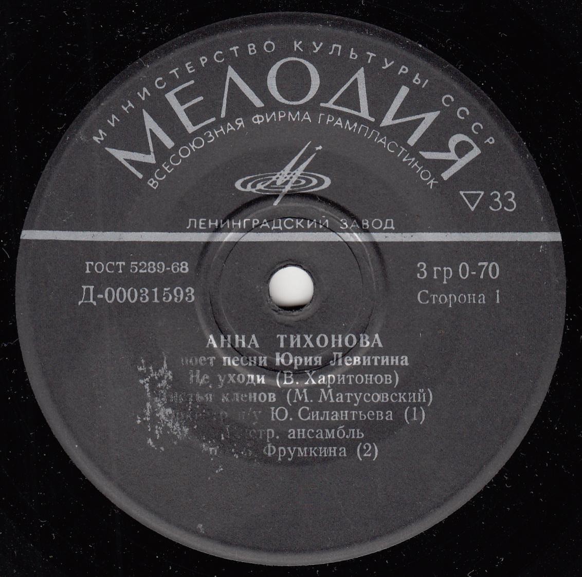 Анна ТИХОНОВА поет песни Юрия ЛЕВИТИНА