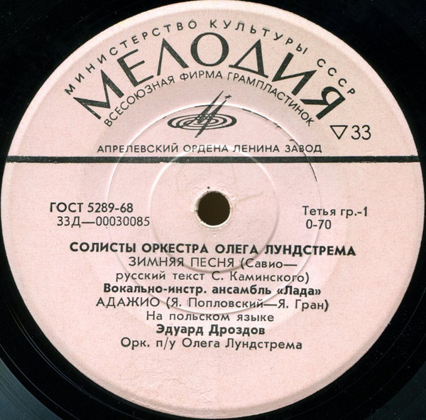 СОЛИСТЫ ОРКЕСТРА ОЛЕГА ЛУНДСТРЕМА