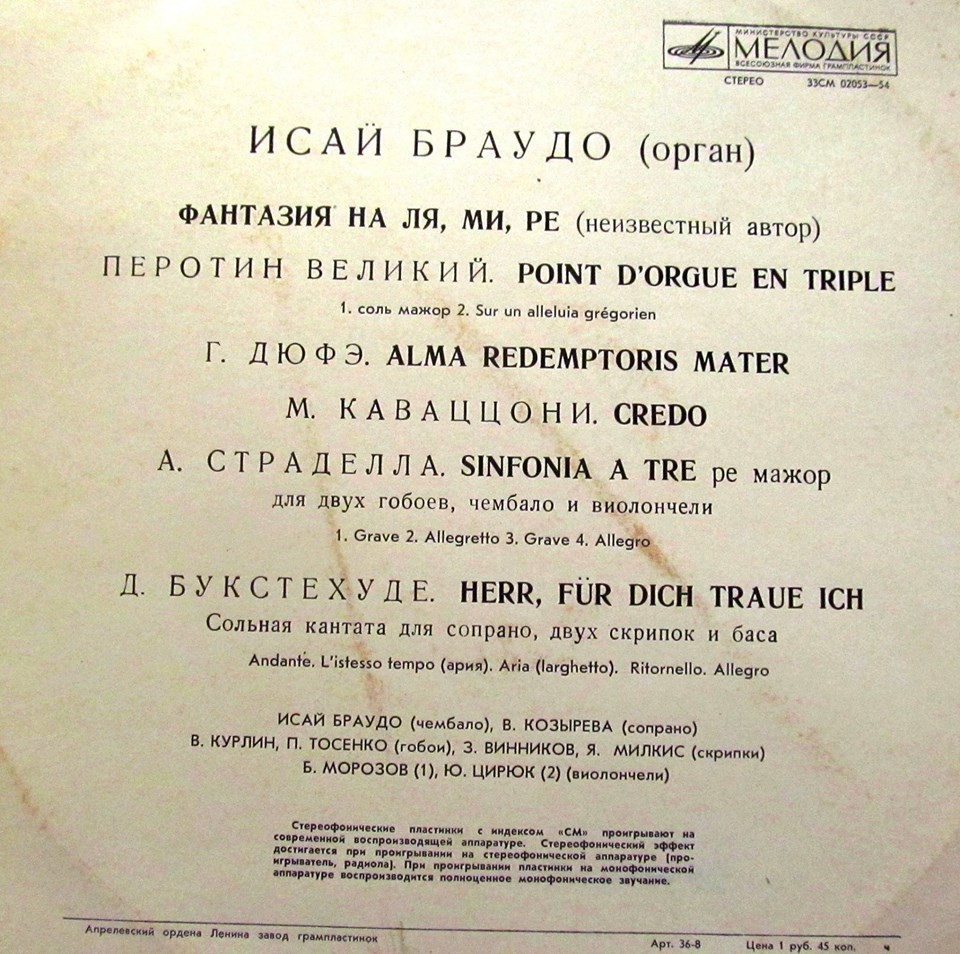 Играет Исай Браудо