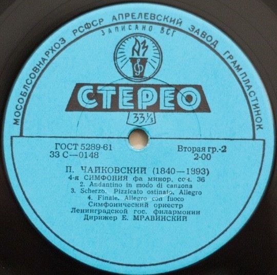 П. ЧАЙКОВСКИЙ. Симфония № 4 (Е. Мравинский, СО ЛГФ)