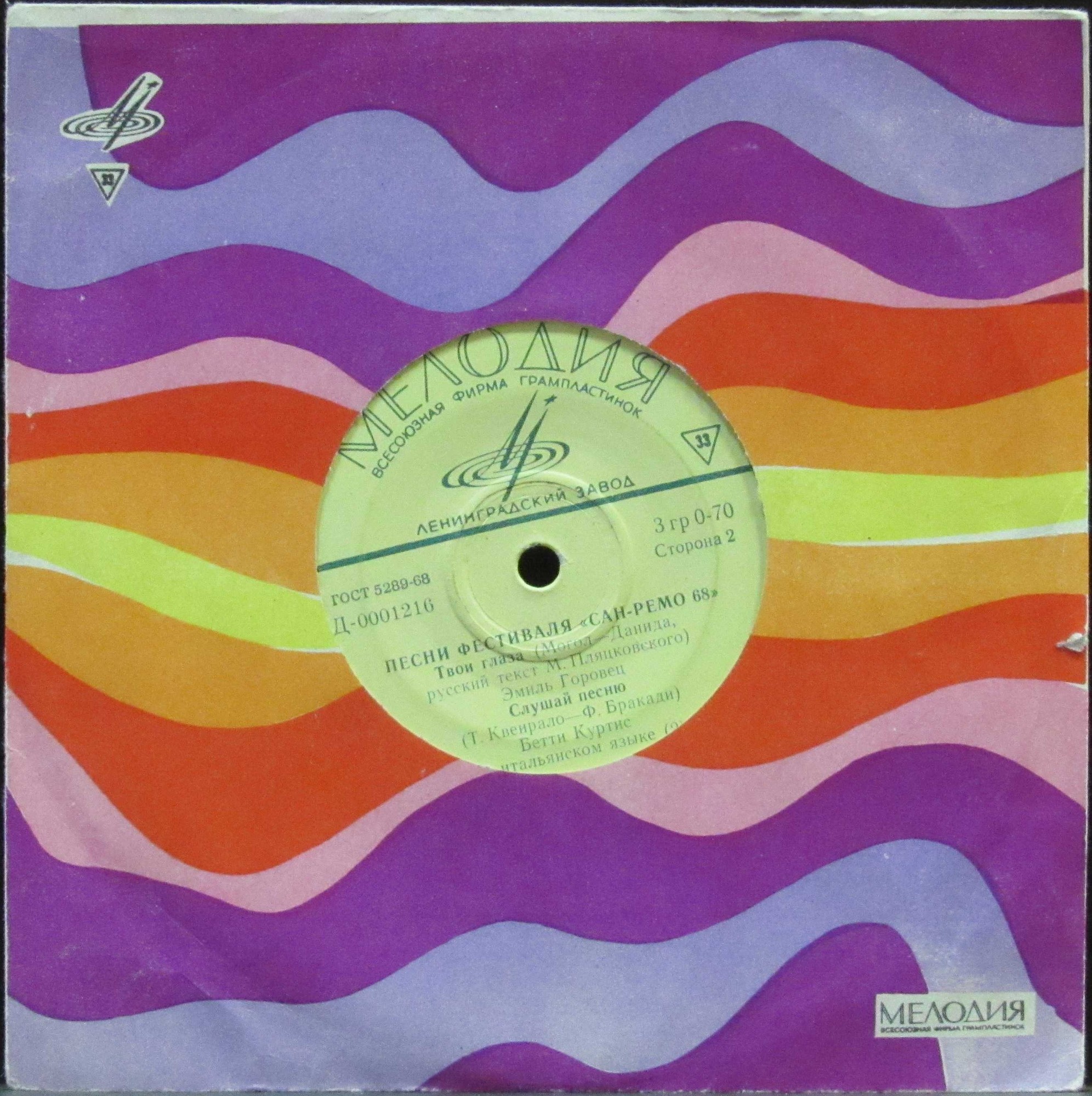 Песня для тебя. Песни фестиваля «Сан-Ремо 68»