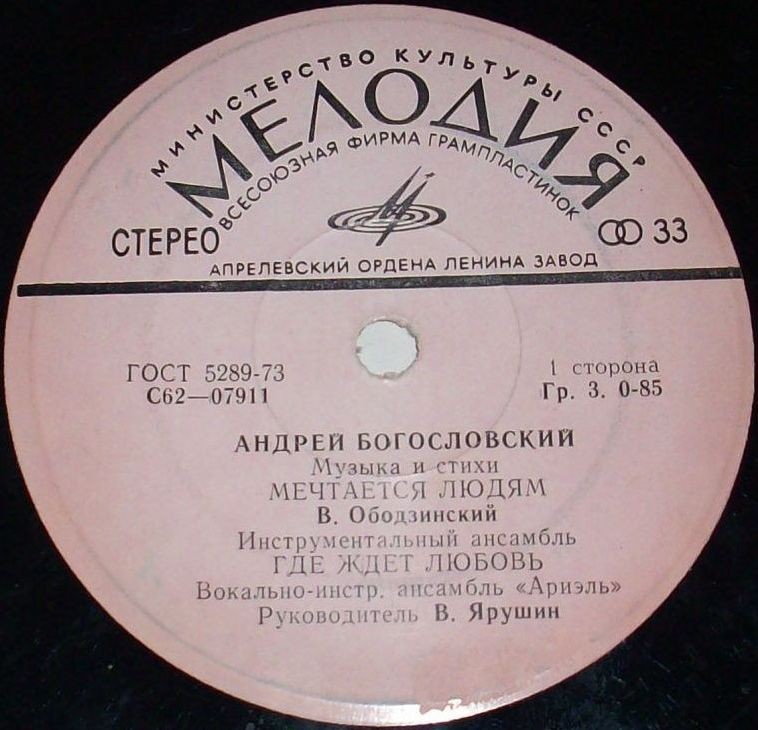 Андрей БОГОСЛОВСКИЙ. Музыка и стихи