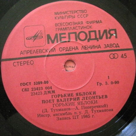 По вашим письмам. «Горькие яблоки». Поёт Валерий Леонтьев