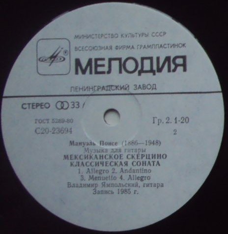 М. ПОНСЕ. Музыка для гитары
