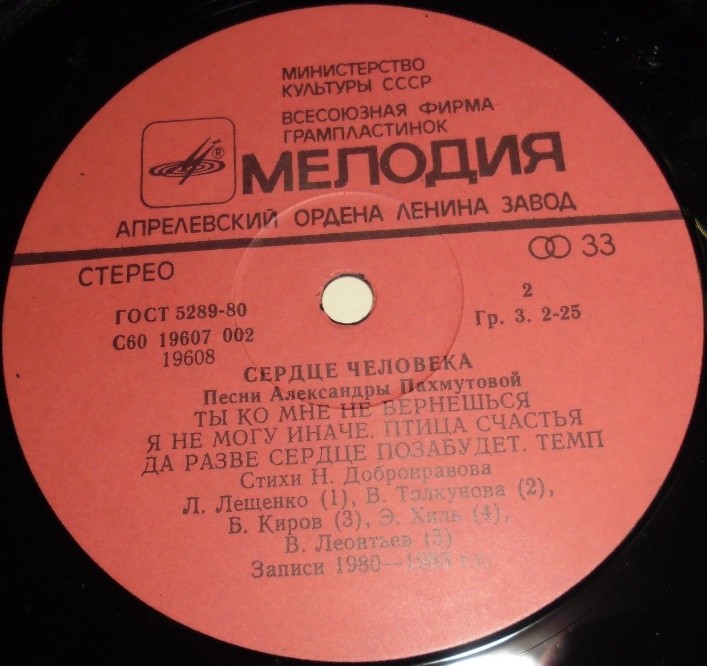 "Сердце человека". Песни Александры Пахмутовой