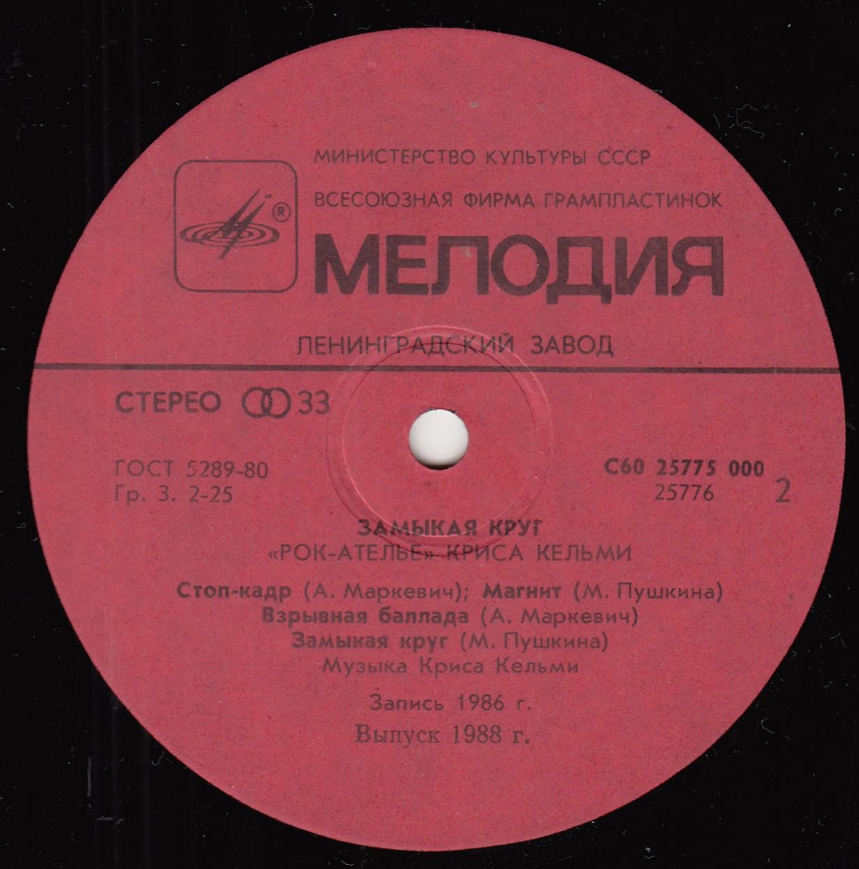 "Рок-Ателье" Криса Кельми. "Замыкая круг"