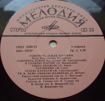 B. ВЕРМЕНИЧ. «ГОМОНИТЬ ЗЕМЛЯ ПIСНЯМИ». ПІСНІ  ВОЛОДИМИРА  ВЕРМЕНИЧА