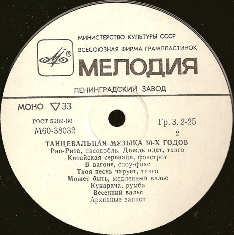 Танцевальная музыка 30-х годов