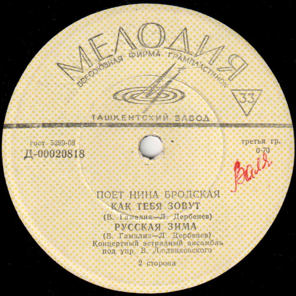 Поёт Нина БРОДСКАЯ