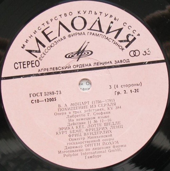 B. А. МОЦАРТ (1756–1791): «Похищение из сераля», опера в трех действиях, KV 384 (на немецком языке)