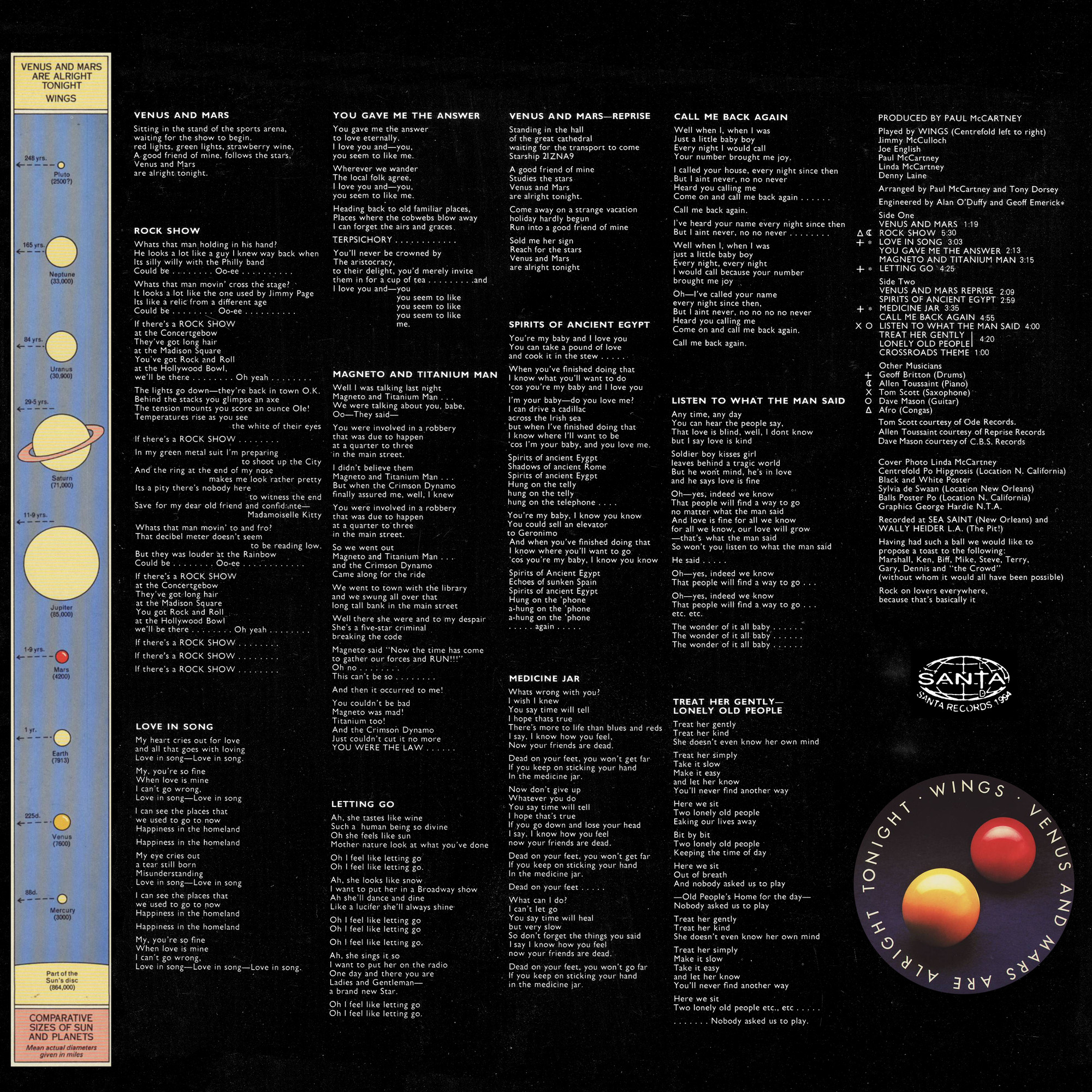 PAUL McCARTNEY AND WINGS «Venus And Mars»