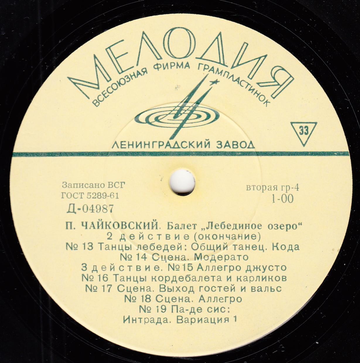 П. Чайковский: Балет "Лебединое озеро" (Оркестр БТ, Ю. Файер)