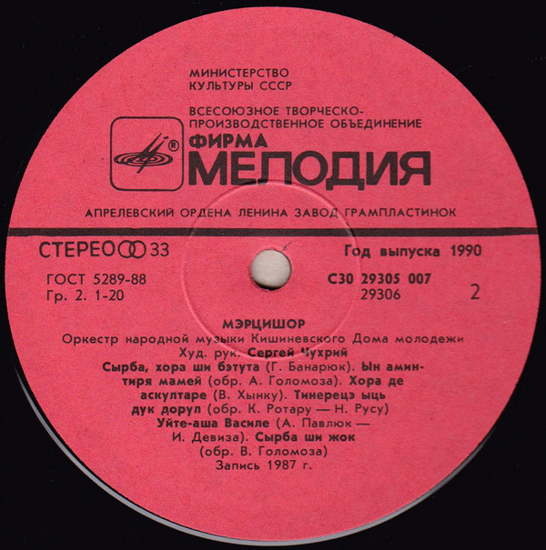 ОРКЕСТР НАР. МУЗЫКИ «МЭРЦИШОР» Кишиневского Дома молодежи, худ. рук. Сергей Чухрий