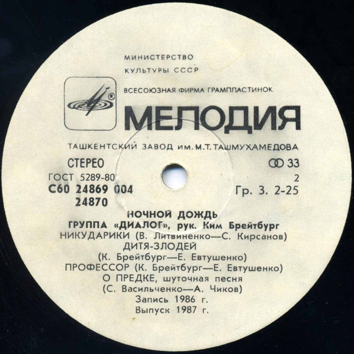 Группа «Диалог». Ночной дождь