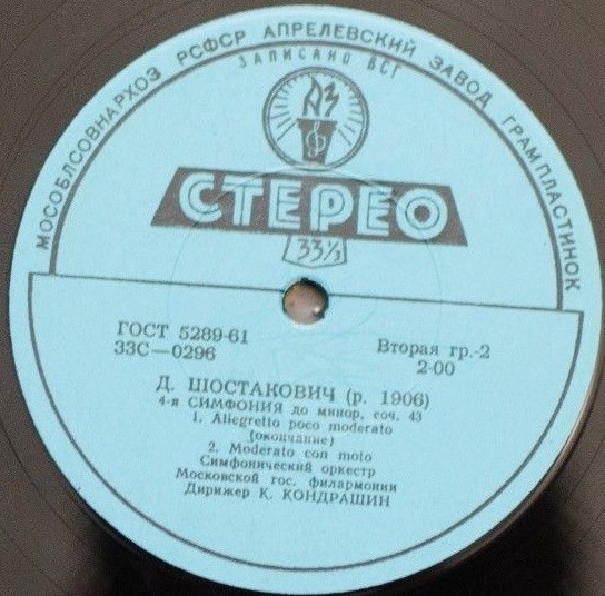 Д. ШОСТАКОВИЧ. Симфония № 4, Сюита из музыки к трагедии Шекспира "Гамлет"