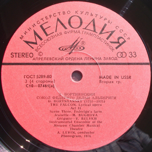 Д. Бортнянский: Опера «Сокол Федериго Дельи Альбериги"