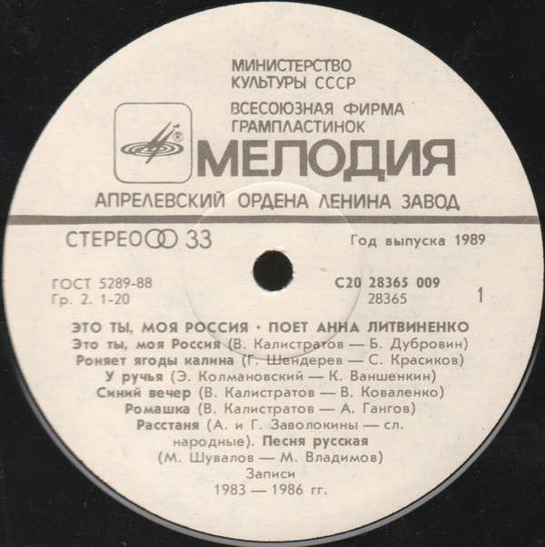 ЛИТВИНЕНКО Анна. «Это ты, моя Россия».