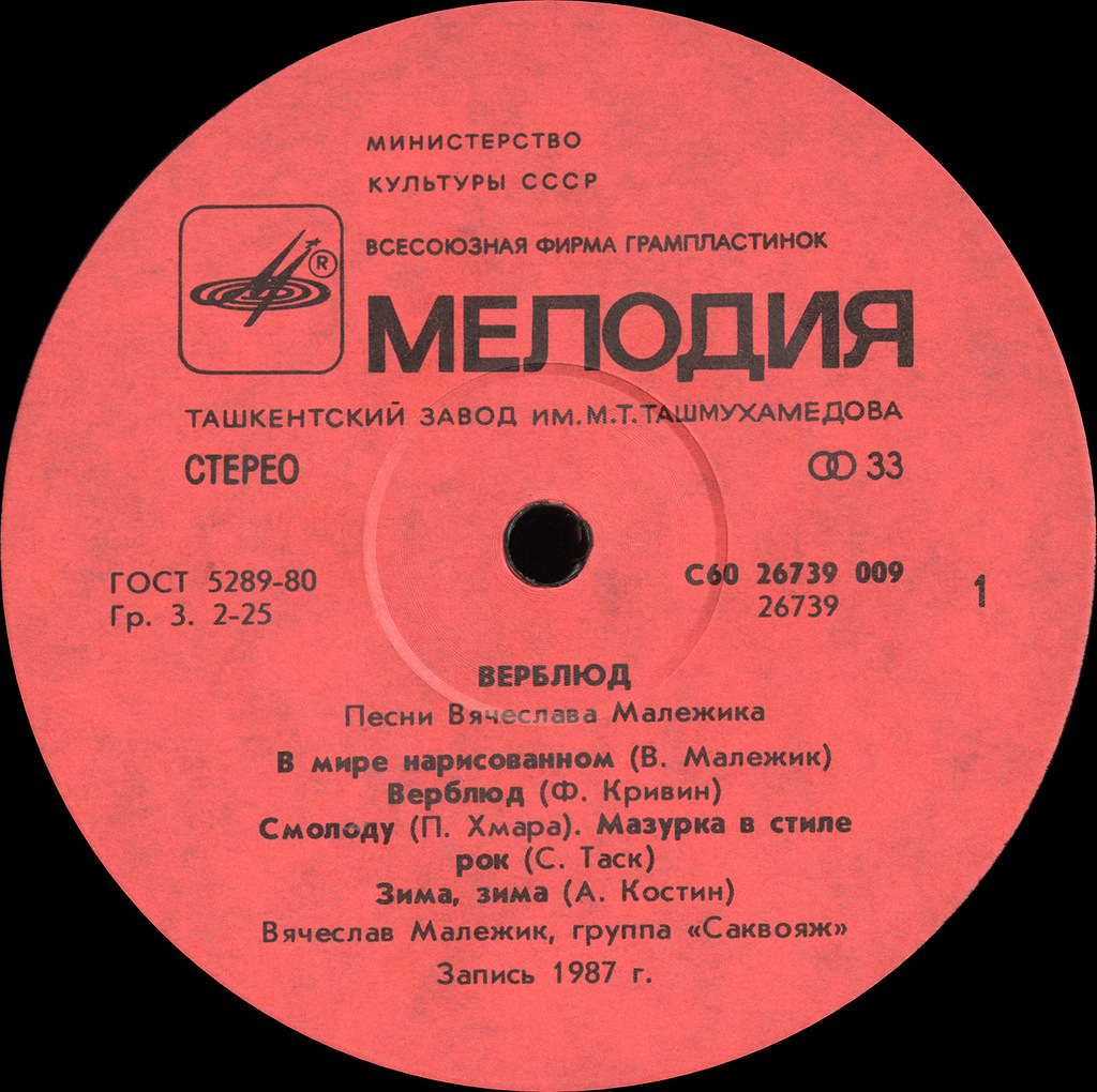 Верблюд - Песни Вячеслава Малежика