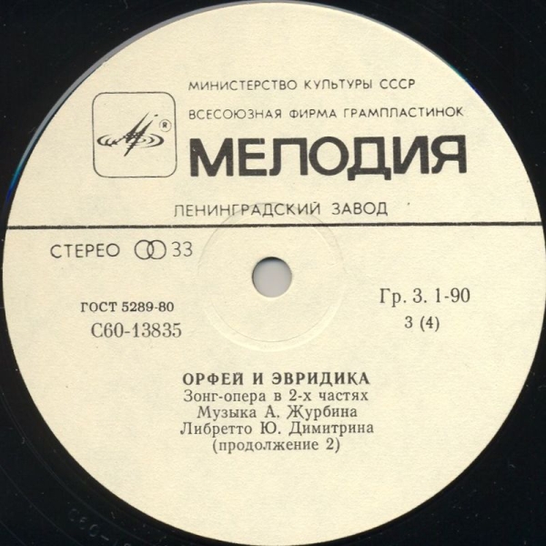 Орфей и Эвридика (Зонг-опера в 2-х частях)