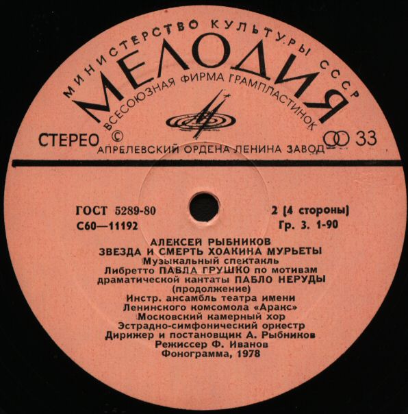Алексей Рыбников. Звезда и смерть Хоакина Мурьеты
