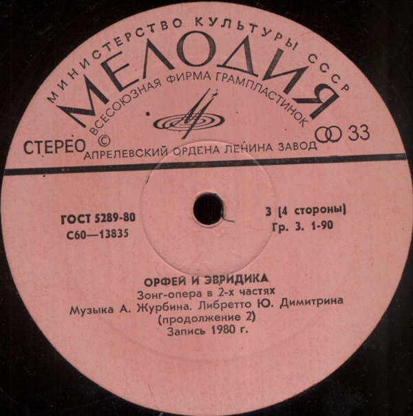 Орфей и Эвридика (Зонг-опера в 2-х частях)
