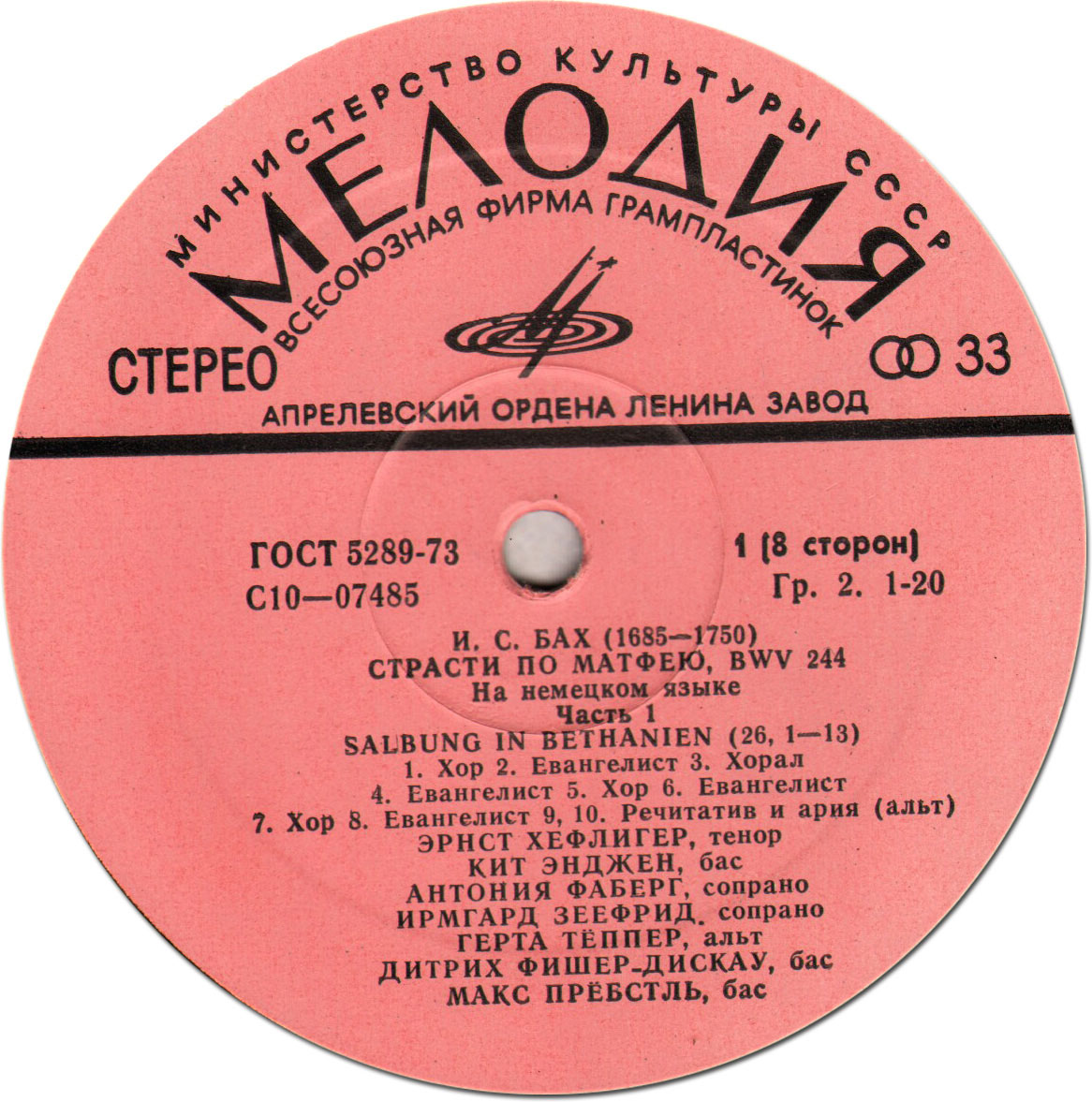 И. С. Бах: Страсти по Матфею BWV 244 (Карл Рихтер)