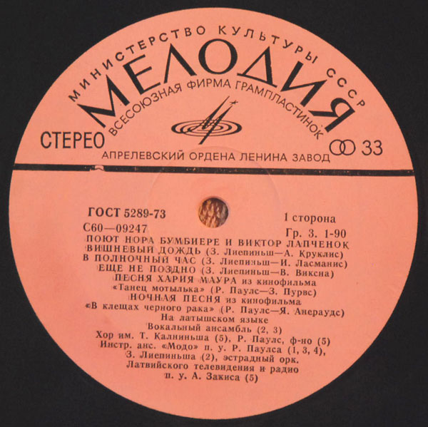 БУМБИЕРЕ Нора и ЛАПЧЕНОК Виктор «Ещё не поздно» / «Vēl nav par vēlu» (на латышском языке)