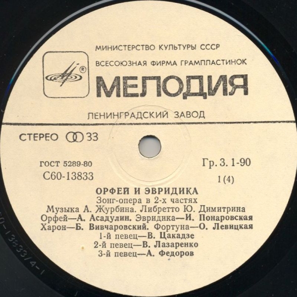 Орфей и Эвридика (Зонг-опера в 2-х частях)