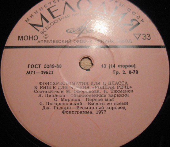 ФОНОХРЕСТОМАТИЯ для II класса к книге для чтения «Родная речь» (7/7)