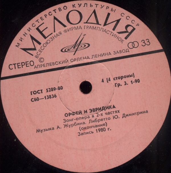 Орфей и Эвридика (Зонг-опера в 2-х частях)