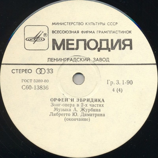 Орфей и Эвридика (Зонг-опера в 2-х частях)