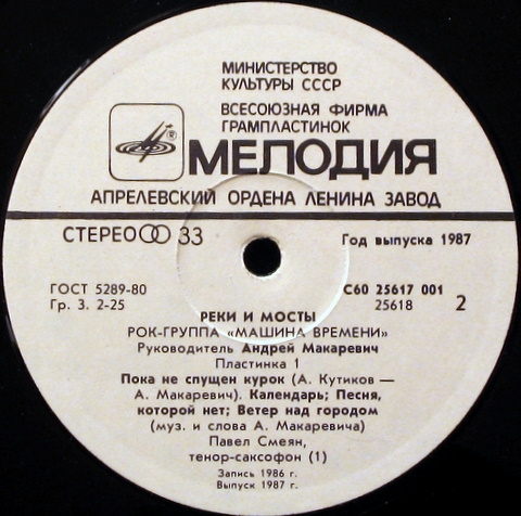 Рок-группа "МАШИНА ВРЕМЕНИ" - Реки и мосты (1)