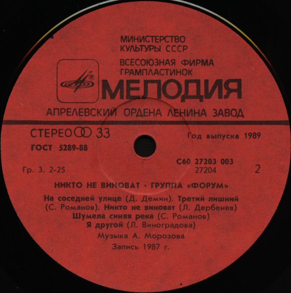 Группа "Форум". Никто не виноват