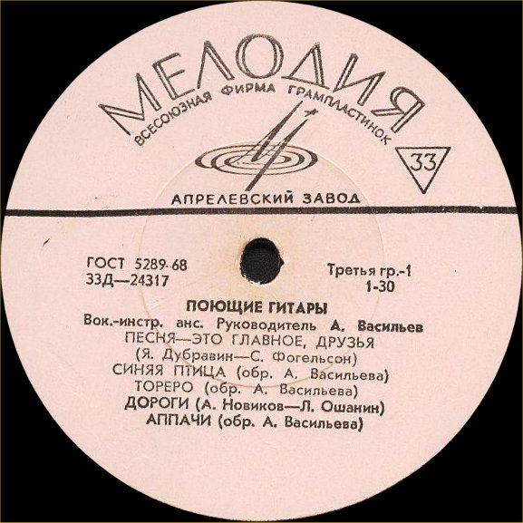 ВИА "Поющие гитары", рук. А. Васильев