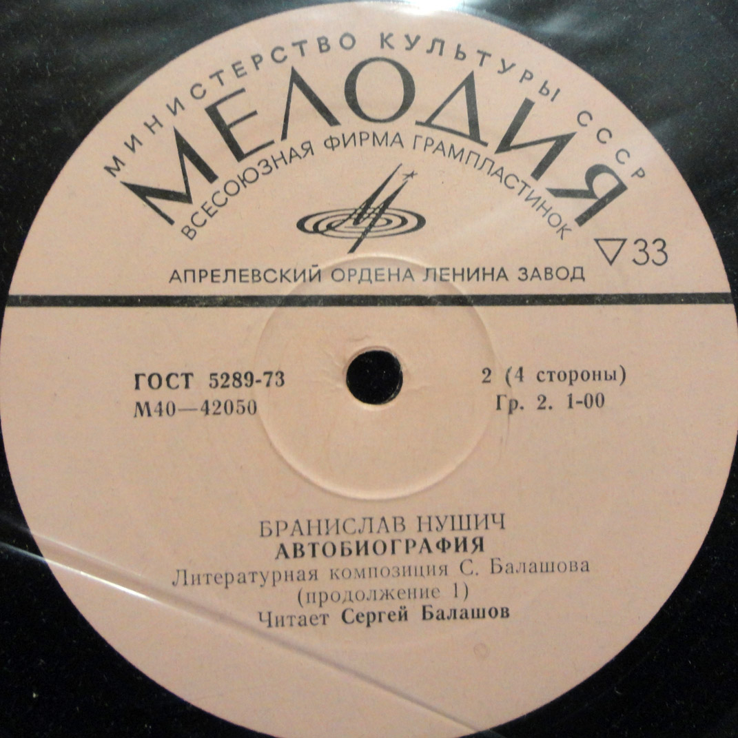 Б. НУШИЧ Автобиография (литературная композиция С. Балашова). Читает С. Балашов