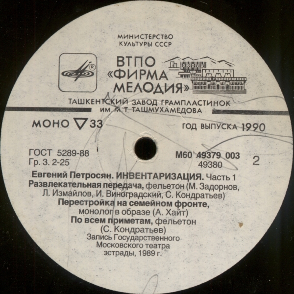 Евгений Петросян. Инвентаризация. Часть 1