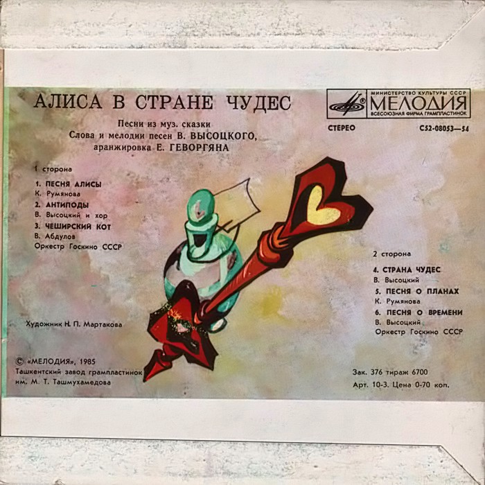 «Алиса в стране чудес». Песни из музыкальной сказки