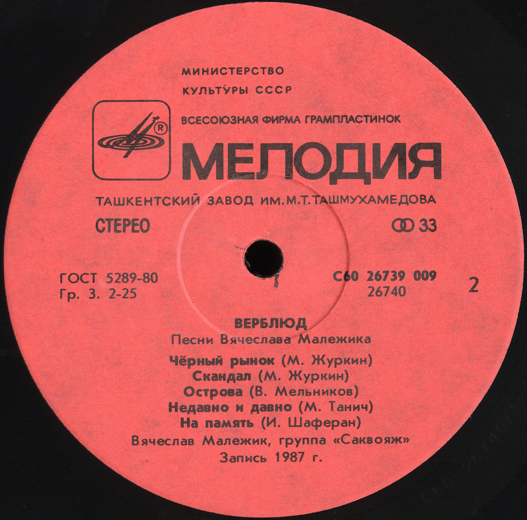 Верблюд - Песни Вячеслава Малежика
